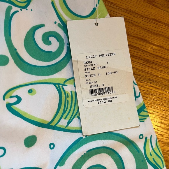 Lilly Pulitzer green and white skirt in schools out print size 8 - Picture 2 of 9